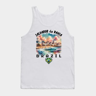 Salvador da Bahia Brazil Water Color Art Tank Top